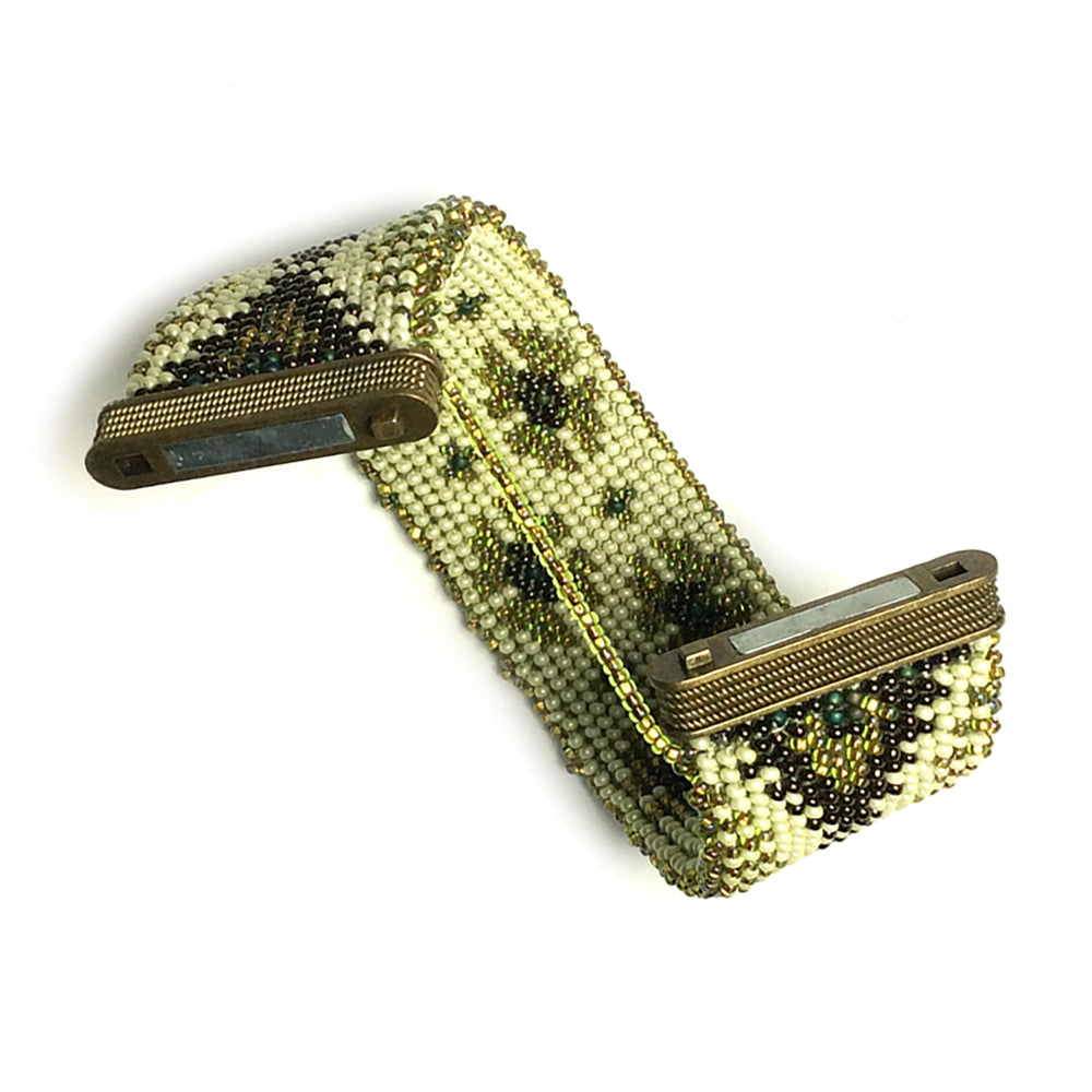 Brass Motifs Reversible Bead Crochet Bracelet PDF Download Pattern