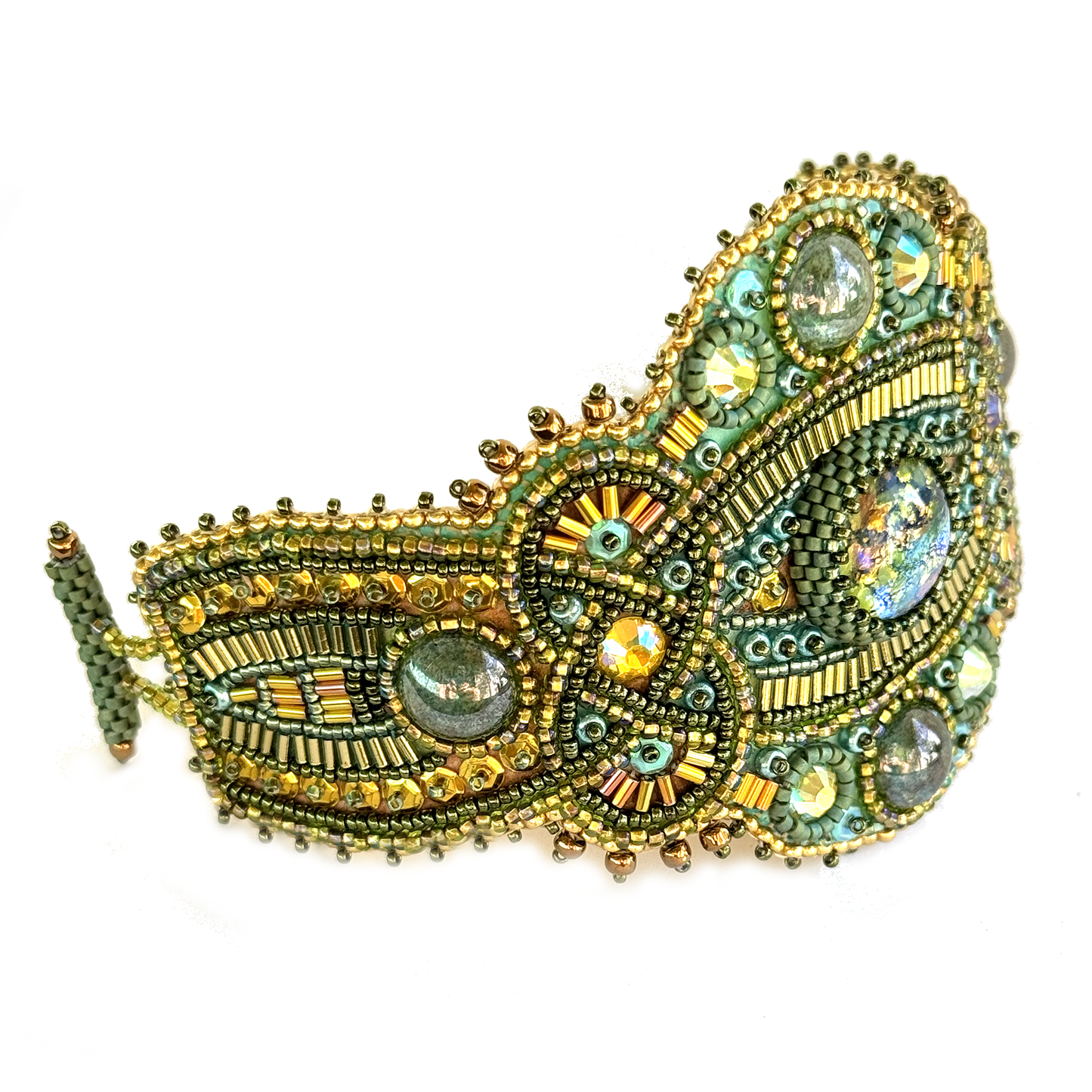 Cuartha Olive Bead Embroidery Bracelet Kit