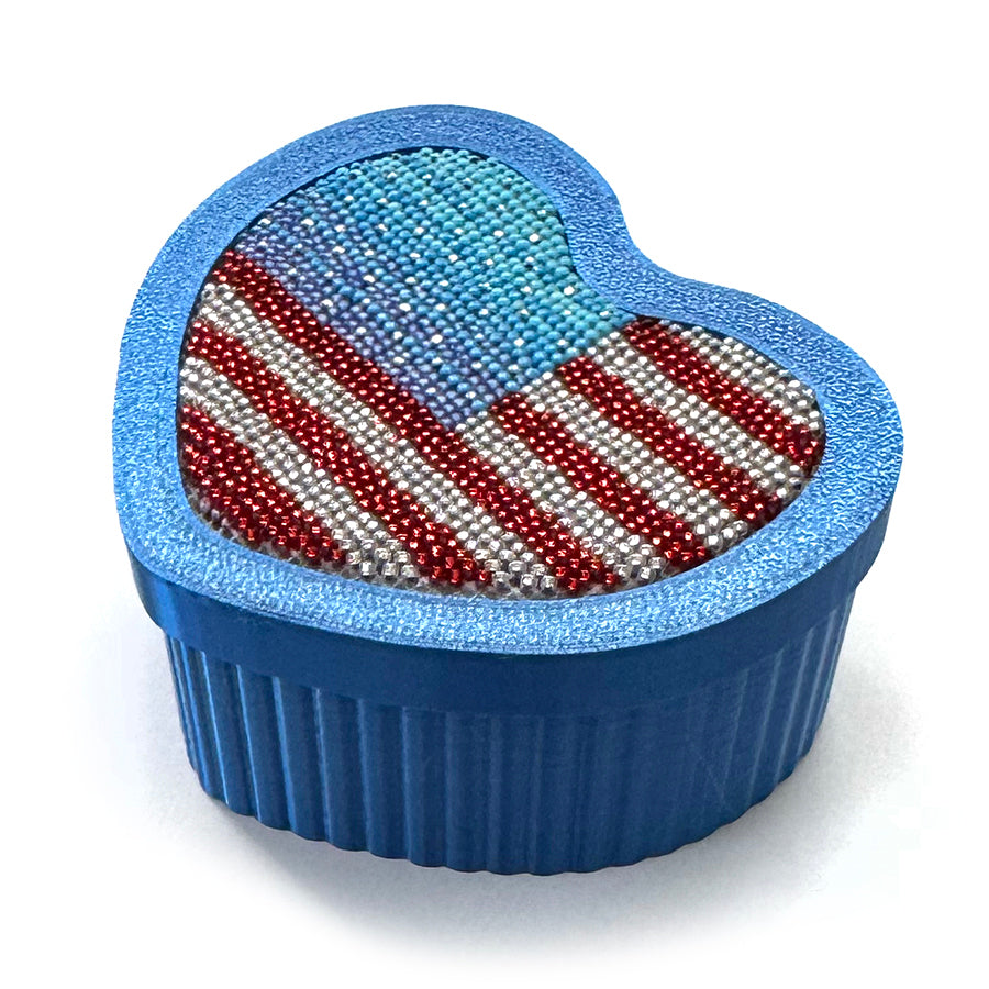 Heart Box with Needlepoint Flag in Beads full kit
